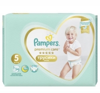 Подгузники-трусики Pampers Premium Care Pants 5 Junior (12-17 кг), 34 шт